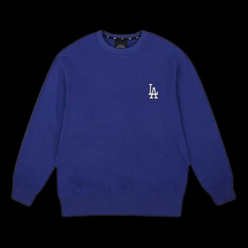 MLB Los Angeles Dodgers Long Sleeves Classic Logo Embroidered Athleisure Casual Sports Round Neck Unisex Blue