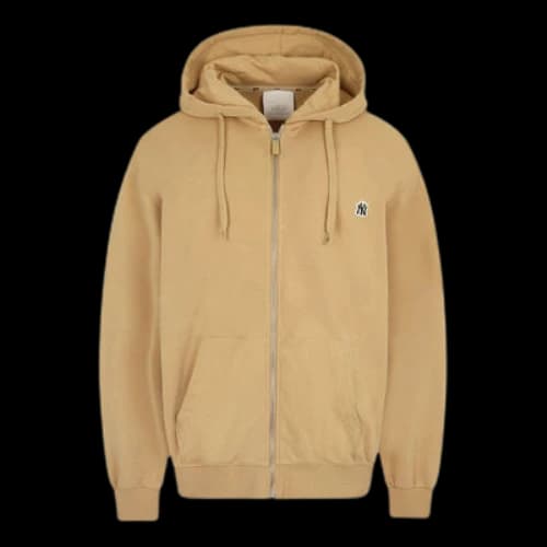 MLB Unisex New York Yankees Embroidery Hooded Jacket Camel