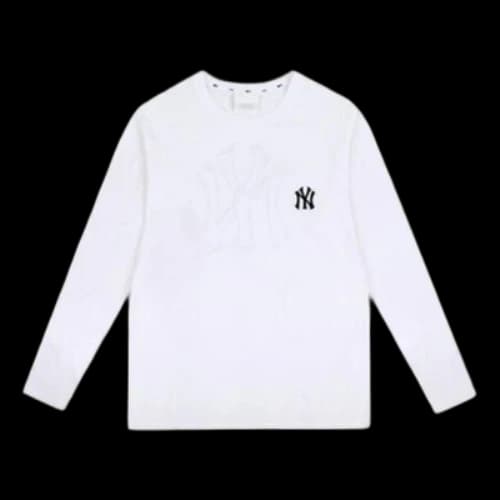 MLB Unisex Thin Section Printing Logo Long Sleeve White
