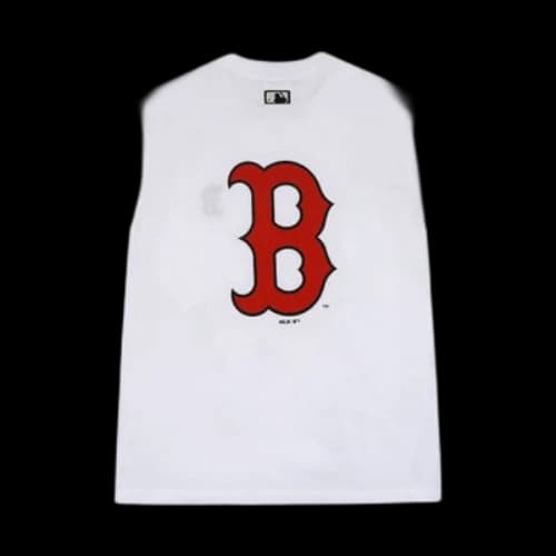 MLB Boston Red Sox Big Logo Round Neck Short Sleeve Unisex White