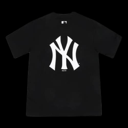 MLB New York Yankees Big Logo Round Neck Short Sleeve Unisex Black