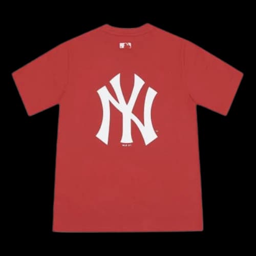 MLB New York Yankees Big Logo Round Neck Short Sleeve Unisex Red