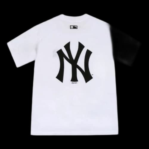 MLB New York Yankees Big Logo Round Neck Short Sleeve Unisex White