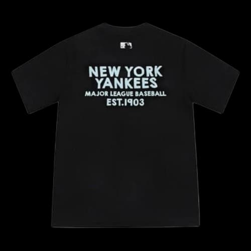 MLB New York Yankees Basic Printing Short Sleeve Unisex Black