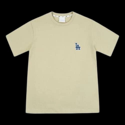 MLB LA Dodgers Los Angeles Dodgers Basic Round Neck Short Sleeve Unisex Beige