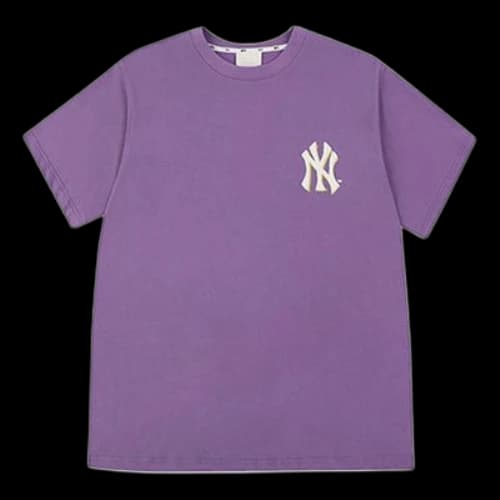 MLB New York Yankees Round Neck Short Sleeve Unisex Purple