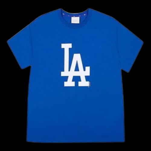 MLB NY/LA Los Angeles Dodgers Basic Big Logo Printing Sports Round Neck Short Sleeve Unisex Blue