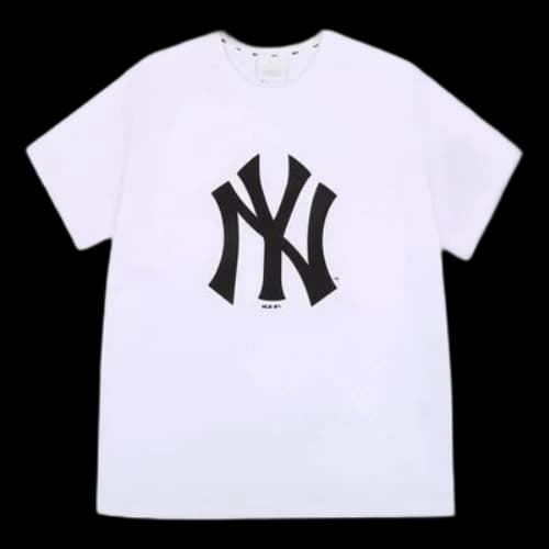 MLB NY/LA New York Yankees Basic Big Logo Printing Sports Round Neck Short Sleeve Unisex White