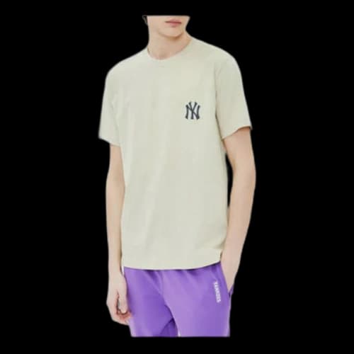 MLB New York Yankees Basic Logo Short Sleeve Unisex Beige