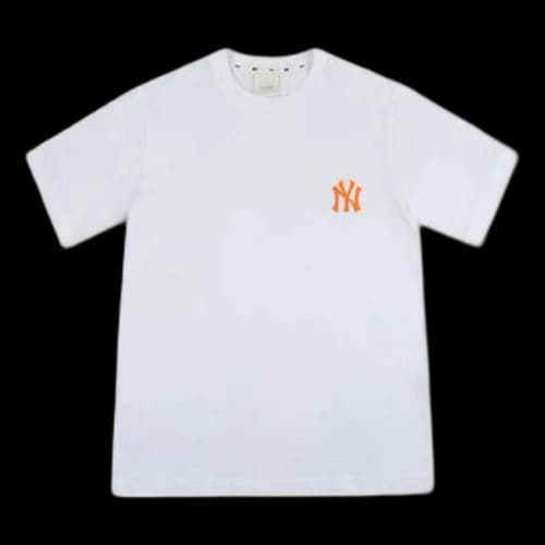 MLB Unisex New York Yankees Logo Tee White/Orange