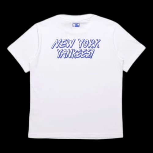 MLB New York Yankees Basic Graffiti Printing Sports Short Sleeve Unisex White