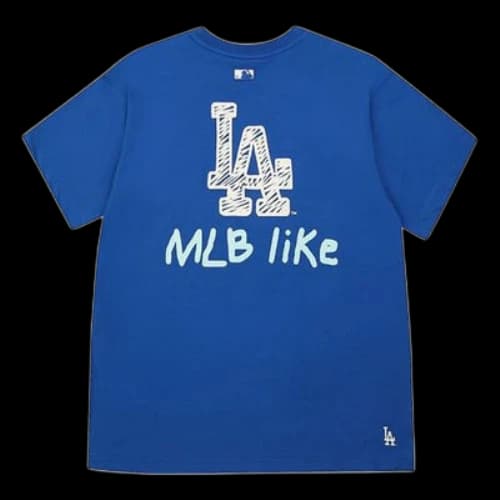 MLB Loose Graffiti Sports Short Sleeve Unisex Blue