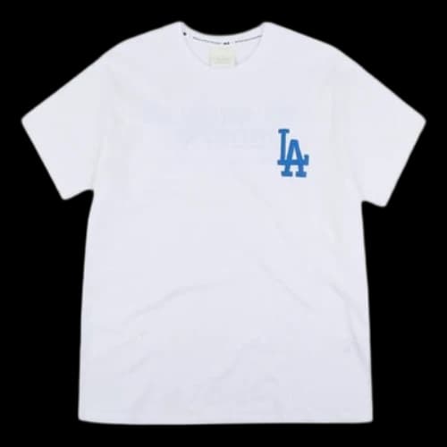MLB Basic Small Label Embroidered Sports Round Neck White