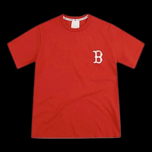 MLB Basic Small Label Embroidered Sports Round Neck Unisex Red