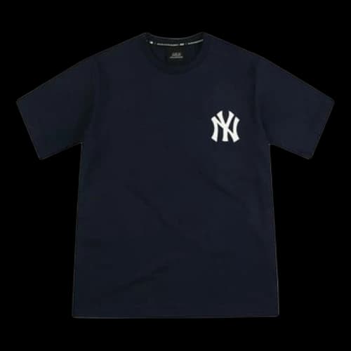 MLB Unisex NY/LA New York Yankees Embroidery Logo Round-neck Tee Blue