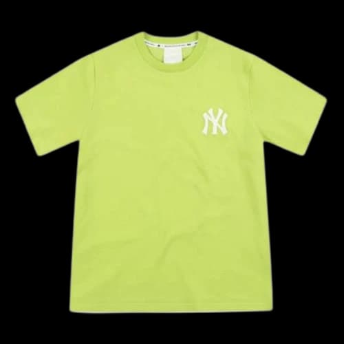 MLB NY/LA New York Yankees Basic Small Label Embroidered Sports Round Neck Loose Short Sleeve Unisex Yellow