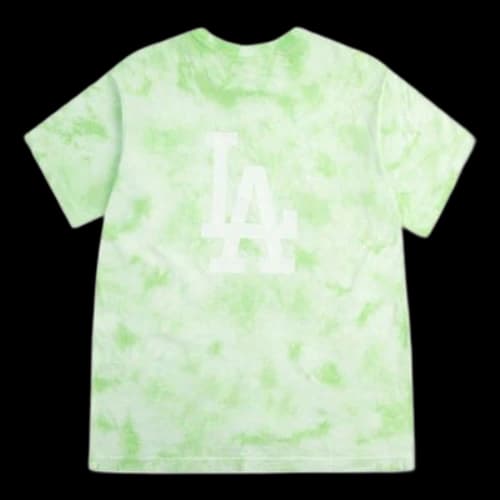 MLB Los Angeles Dodgers Tie Dye Big Logo Loose Short Sleeve Unisex Green