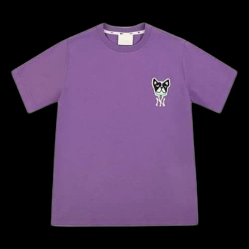 MLB New York Yankees Basic Embroidered Puppy Short Sleeve Unisex Purple