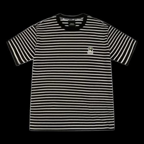MLB Basic Embroidered Cartoon Pattern Stripe Short Sleeve Unisex Black