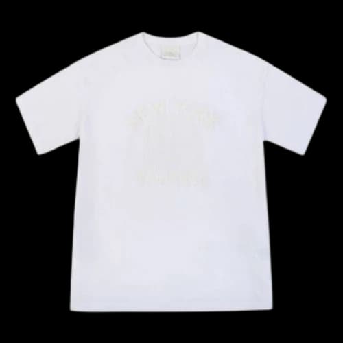 MLB Large Alphabet Printing Round Neck Short Sleeve Unisex White