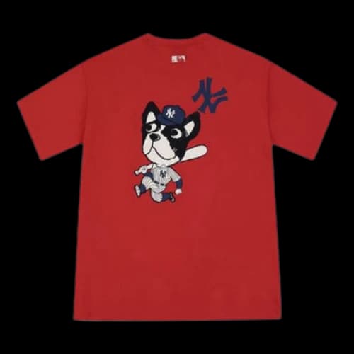 MLB Unisex New York Yankees Cartoon Series Printing Tee Red