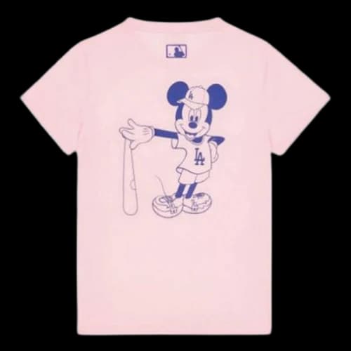 MLB x Disney Crossover LA Dodgers Los Angeles Dodgers Basic Short Sleeve Unisex Pink Red