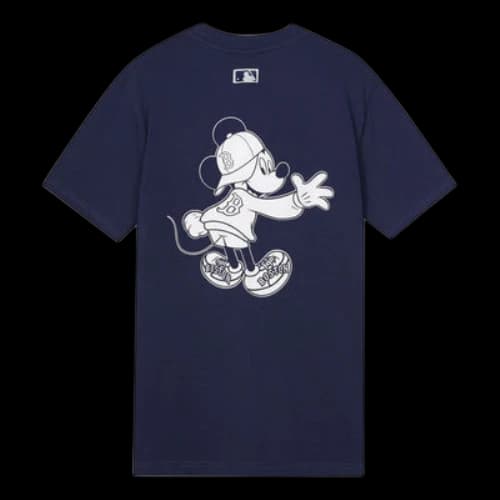 MLB x Disney Crossover Boston Red Sox Mickey Printing Short Sleeve Unisex Navy Blue
