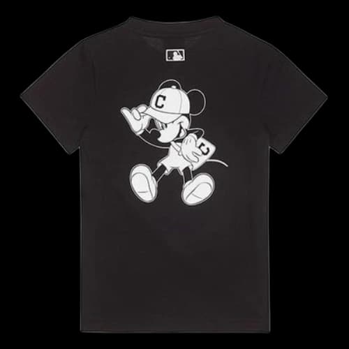 MLB x Disney Crossover Cleveland Indians Cleveland Guardians Mickey Printing Short Sleeve Unisex Black