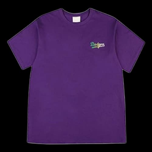 MLB Los Angeles Dodgers Logo Printing Round Neck Short Sleeve Unisex Purple