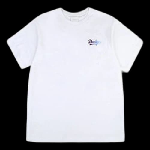 MLB Los Angeles Dodgers Colorful Logo Printing Round Neck Short Sleeve Unisex White
