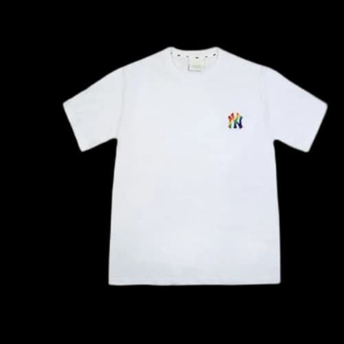 MLB NY Multi-Color Logo Short Sleeve Unisex White