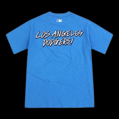 MLB Popcorn Series Los Angeles Dodgers Basic Printing Round Neck Short Sleeve Unisex Blue