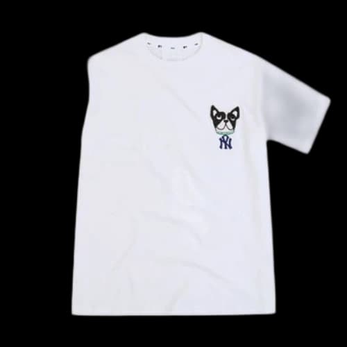 MLB Unisex New York Yankees Cartoon Series Embroidery Tee White