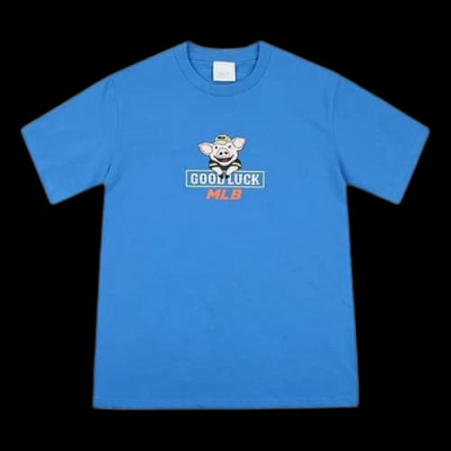 MLB Chest Piggy Printing Short Sleeve Version Unisex Blue