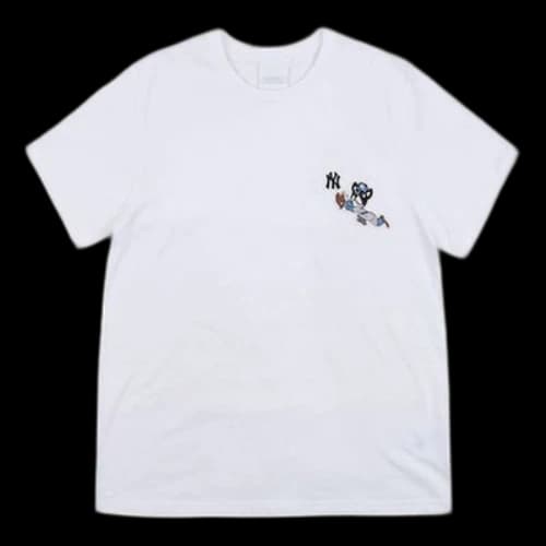 MLB Unisex New York Yankees Cartoon Series Embroidery Tee White