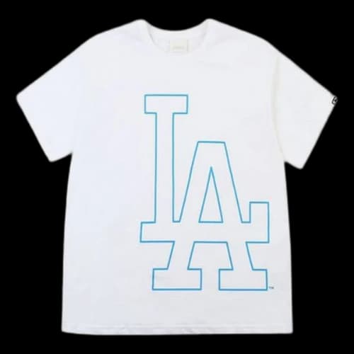 MLB Los Angeles Dodgers Large Logo Printing Short Sleeve Unisex White