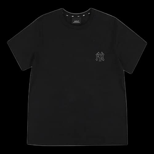 MLB New York Yankees Small Label Embroidered Athleisure Casual Sports Short Sleeve Unisex Black