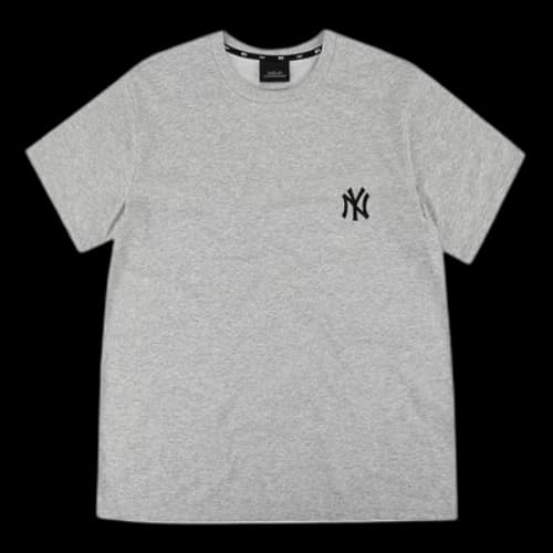 MLB New York Yankees Small Label Embroidered Athleisure Casual Sports Short Sleeve Unisex Gray