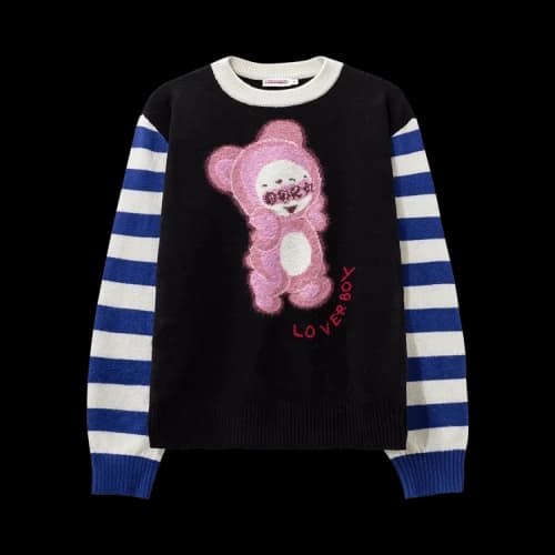Charles Jeffrey Loverboy Cute Gromlin Jumper 'Black/Blue/Ecru'