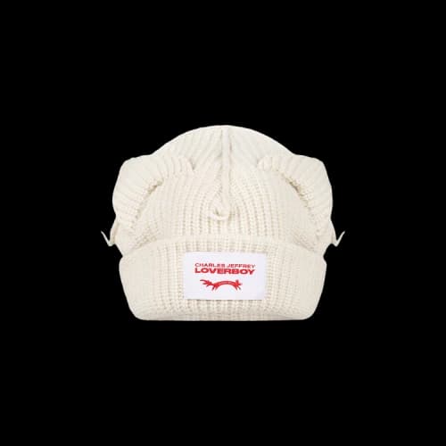 Charles Jeffrey Loverboy Supersized Chunky Ears Beanie 'Ecru'