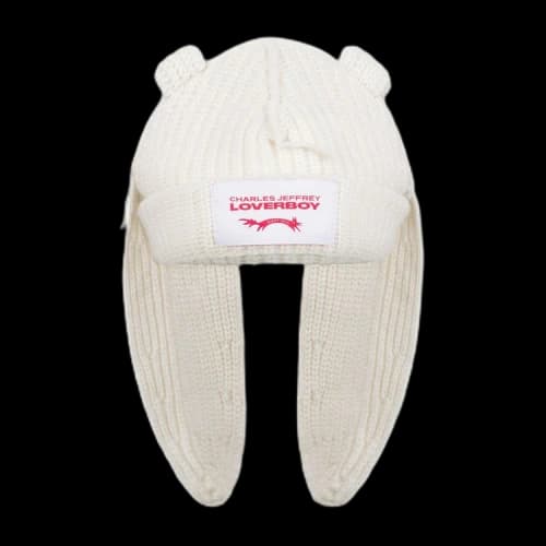 Charles Jeffrey Loverboy Chunky Rabbit Beanie 'Ecru'