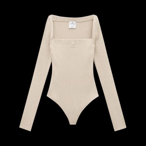Courrèges Classic Rib Bodysuit 'Sand'