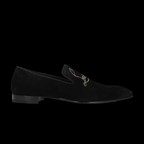 Christian Louboutin Dandelion Strass Flat Veau Velours GG 'Black'