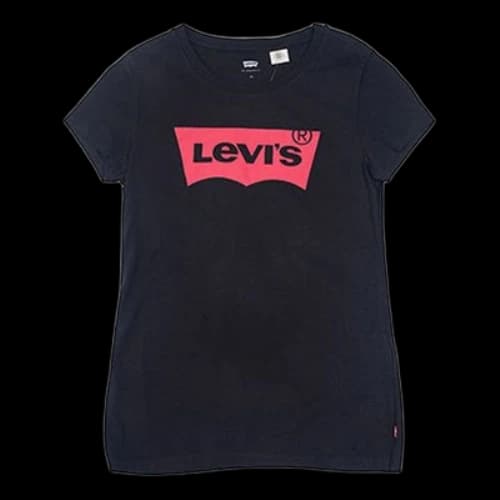 LEVI'S Levis Slim Fit Red logo Short Sleeve Black