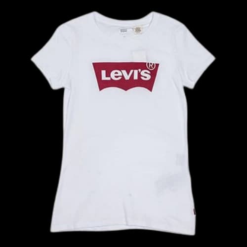 LEVI'S Levis Slim Fit Red logo Short Sleeve White