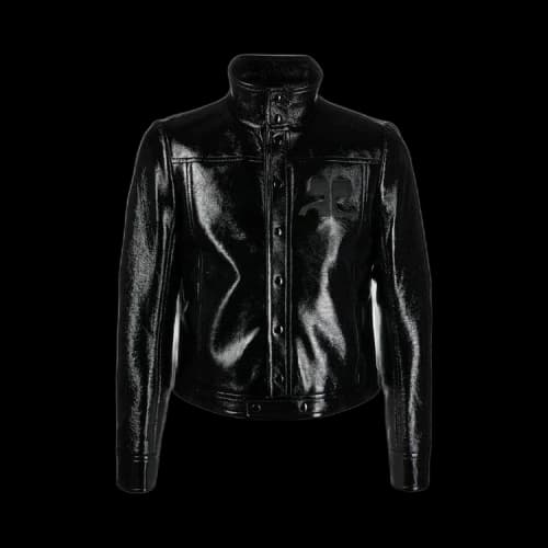 Courrèges Button Up Faux Leather Jacket 'Black'