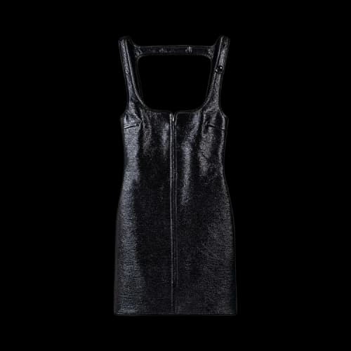 Courrèges Vinyl Swallow Dress 'Black'