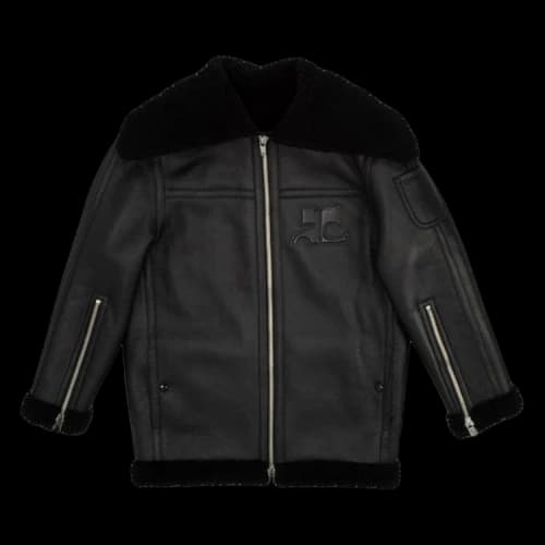 Courrèges Shearling Aviator Jacket 'Black'