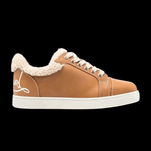 Christian Louboutin Fun Vieira Flat Calf Wax 'Shearling Terra' (Women's)