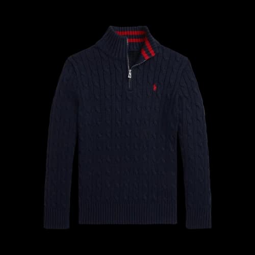 Polo Ralph Lauren Cotton Cable Knit Half Zip Sweater 'Navy'